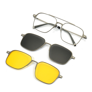 2 in 1 Magnetic Magnet Clip on Flip up Prescription Glasses Frame