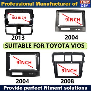 OEM Car Autoradio Fascia for TOYOTA VIOS Audio Frame With Wiring Canbus