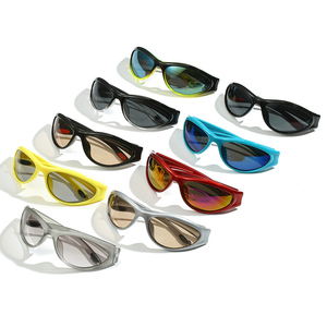 Neutral Minimal Style Wrap Around Sunglasses New Y2K Designer Women Sports Girls Bulk Gafas De Sol