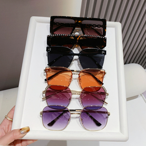 Women Luxury Sunglasses Mixed Styles Set Gradient Lens Rhinestone One Piece Oversized Square UV400 Shades