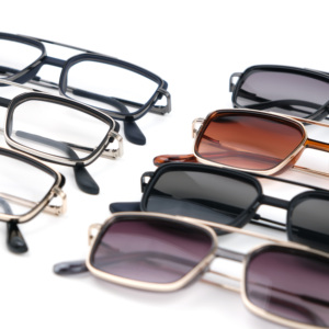 Retro Double Bridge Metal Polarized Sunglasses