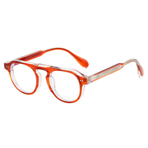 Prescription Lenses Retro Round Anti Blue Light Eyeframe