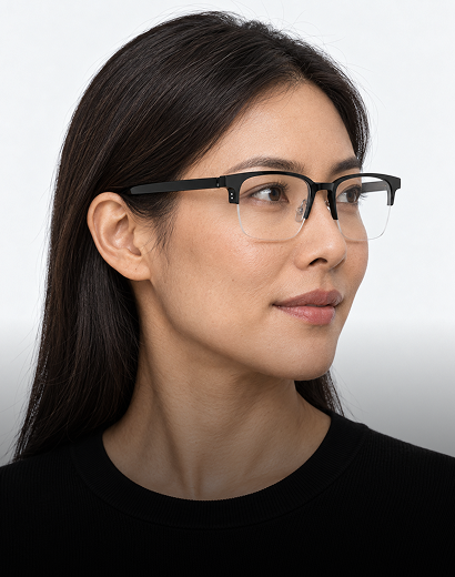 Aquila semi rimless prescription audio smart glasses profile